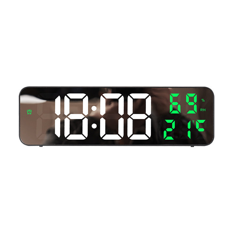 Horloge murale numérique à LED avec grand écran et miroir électronique