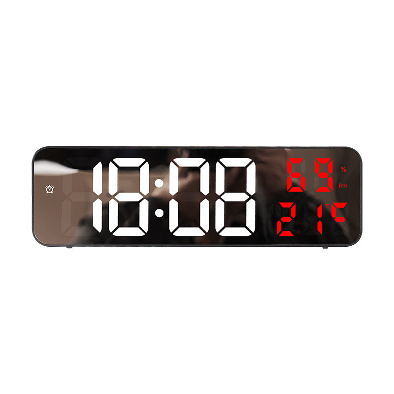 Horloge murale numérique à LED avec grand écran et miroir électronique