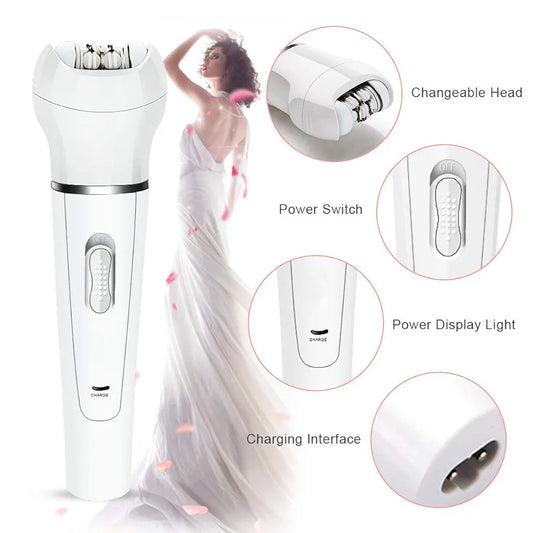 5 in 1 Multi-Functional Portable Face and body Skin Care Electric Massager Scrubber with Facial Latex Brush
